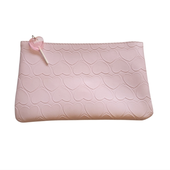 ipsy Handbags - IPSY Makeup Bag Pink Hearts Heart Lollipop Gift Girls Women Travel Love Storage